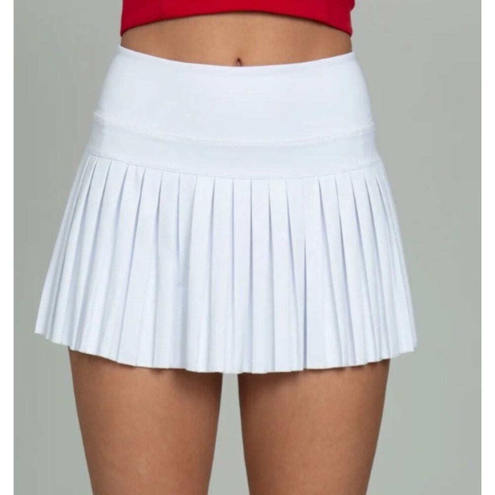 Gold Hinge White Pleated Tennis Golf Skort Athletic Skirt Shorts Womens - Picture 11 of 11